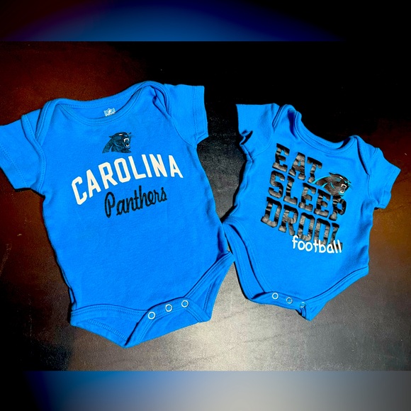 Carolina Panthers Blue Baby Onesies (2) - Picture 1 of 8